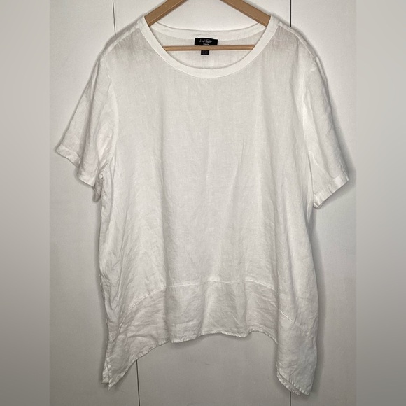 Lord & Taylor White Linen Top XXL - Picture 1 of 6